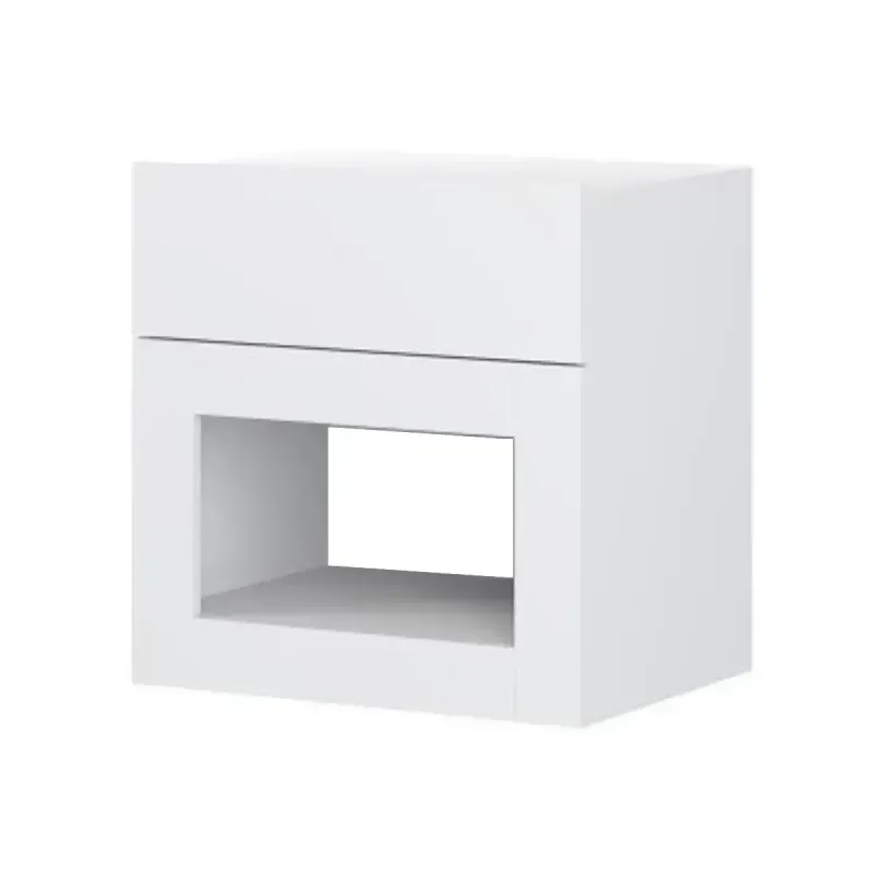 Buró Minimalista de Madera MDP Bertolini 567 con 1 Cajón y 1 nicho Blanco