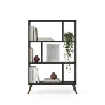 Estante librero Moderno Bertolini RT 3015 Estantería Organizador de Libros Multiusos con 6 entrepaños color Negro