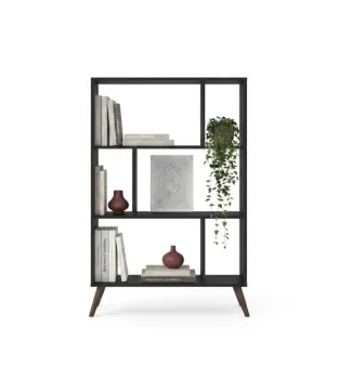 Estantería librero Bertolini RT 3015 con 6 entrepaños color Negro