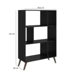 Medidas de Estante librero Moderno Bertolini RT 3015 Organizador de Libros Multiusos con 6 entrepaños color Negro