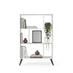Estante librero Moderno Bertolini RT 3015 Estantería Organizador de Libros Multiusos con 6 entrepaños color Blanco