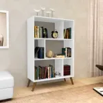 Estantería Organizador de Libros Multiusos Bertolini RT 3015 con 6 entrepaños color Blanco