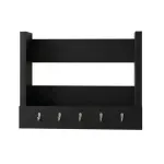 Repisa Flotante Bertolini AM 3117 Organizador con 1 nicho y 5 ganchos para llaves color Negro