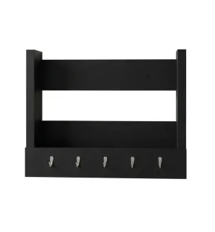 Repisa Flotante Bertolini AM 3117 con 1 Estante y 5 ganchos color Negro