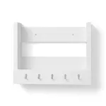 Repisa Flotante Bertolini AM 3117 Organizador con 1 nicho y 5 ganchos para llaves color Blanco