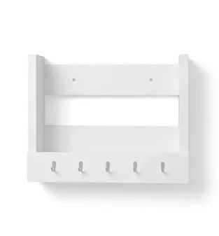 Repisa Flotante Bertolini AM 3117 con 1 Estante y 5 ganchos color Blanco