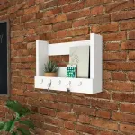 Repisa Flotante Bertolini AM 3117 Organizador con 5 ganchos para llaves color Blanco