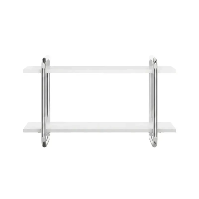 Repisa Flotante Bertolini 1275 Mueble Flotante con 2 Estantes color Blanco Cromado