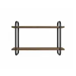 Repisa Flotante Bertolini 1275 Mueble Flotante con 2 Estantes color Legno Negro