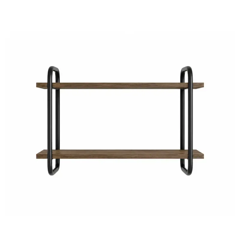 Repisa Flotante Bertolini 1275 Mueble Flotante con 2 Estantes color Legno Negro