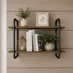 Repisa Estante Bertolini 1275 Mueble Flotante color Legno Negro