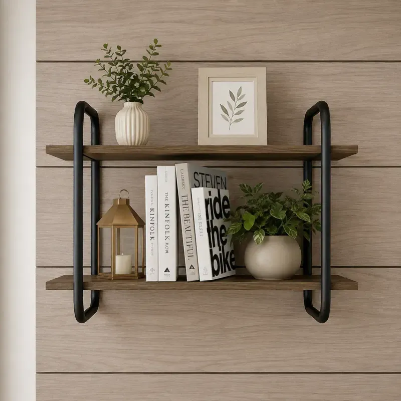 Repisa Estante Bertolini 1275 Mueble Flotante color Legno Negro