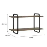 Medidas de Repisa Flotante Bertolini 1275 Mueble Flotante con 2 Estantes color Legno Negro