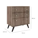 Cómodas Cajoneras para dormitorio con correderas metálicas de amplia apertura RT 3018 Rústico