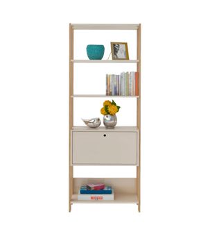 Estantería Bertolini Match con 4 Nichos, 1 Cajón color Off White Roble