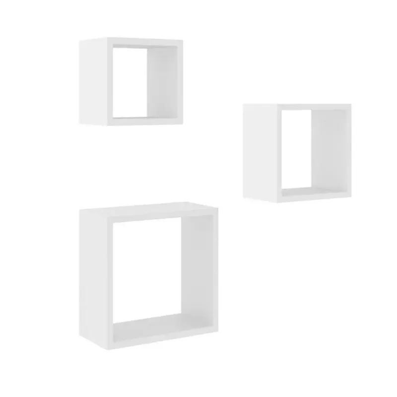 Juego de 3 Repisas Flotantes Bertolini AM 3078 color Blanco
