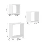 Medidas de Juego de 3 Repisas Flotantes Bertolini AM 3078 color Blanco