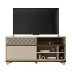 Mueble Mesa para TV Bertolini Slide hasta 50 Pulgadas color Off White Havana