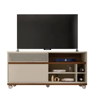 Mueble Mesa para TV Bertolini Slide hasta 50" color Off White Havana