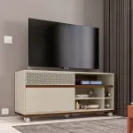 Mesa para TV Bertolini Slide hasta 50 Pulgadas color Off White Havana