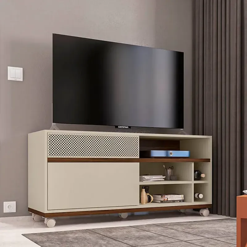 Mesa para TV Bertolini Slide hasta 50 Pulgadas color Off White Havana