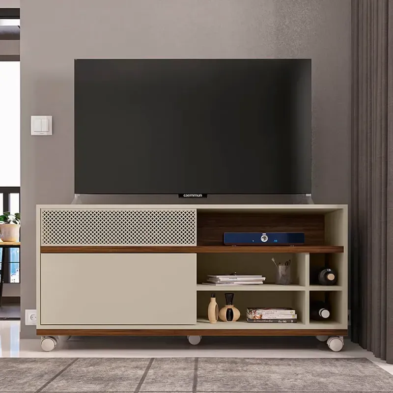 Mueble para TV Bertolini Slide hasta 50 Pulgadas color Off White Havana
