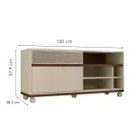 Medidas del Mueble Mesa para TV Bertolini Slide hasta 50 Pulgadas color Off White Havana