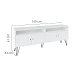 Medidas de Mueble Mesa para TV Bertolini Oregón hasta 65 Pulgadas Blanco