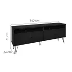 Medidas de Mueble Mesa para TV Bertolini Oregón hasta 65 Pulgadas Negro