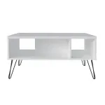 Mesa de Centro Moderna Bertolini Oregón Mesa Auxiliar Para Sala 2 Nichos color Blanco