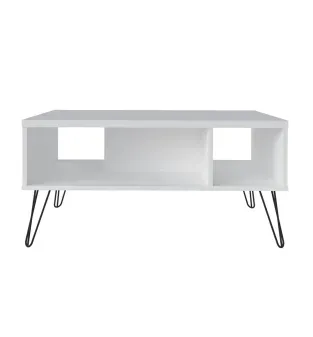 Mesa de Centro Moderna Bertolini Oregon Para Sala 2 Nichos color Blanco