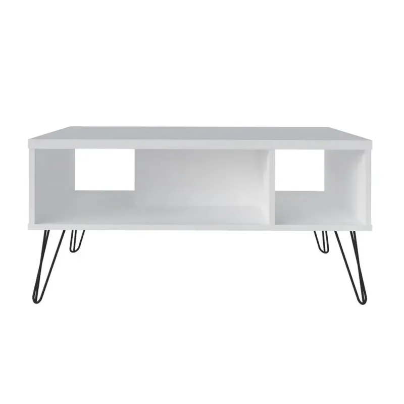 Mesa de Centro Moderna Bertolini Oregón Mesa Auxiliar Para Sala 2 Nichos color Blanco