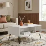 Mesa de Centro Moderna Bertolini Oregón Para Sala 2 Nichos color Blanco