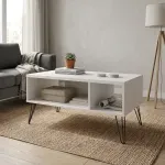 Mesa Auxiliar de Centro Moderna Bertolini Oregón Mesa Auxiliar Para Sala 2 Nichos color Blanco