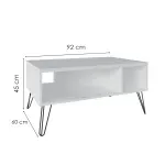 Medidas Mesa de Centro Moderna Bertolini Oregón Mesa Auxiliar Para Sala 2 Nichos color Blanco