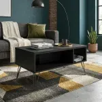 Mesa de Centro Moderna Bertolini Oregón Para Sala 2 Nichos color Negro