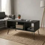 Mesa Auxiliar de Centro Moderna Bertolini Oregón Mesa Auxiliar Para Sala 2 Nichos color Negro