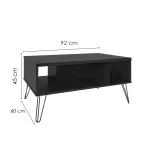 Medidas Mesa de Centro Moderna Bertolini Oregón Mesa Auxiliar Para Sala 2 Nichos color Negro