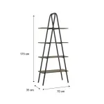 Medidas Estantería Librero Bertolini 1283 con 4 Estantes Legno Negro