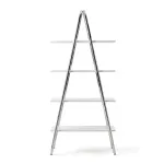 Estantería Librero Bertolini 1283 con 4 Estantes Blanco Cromado