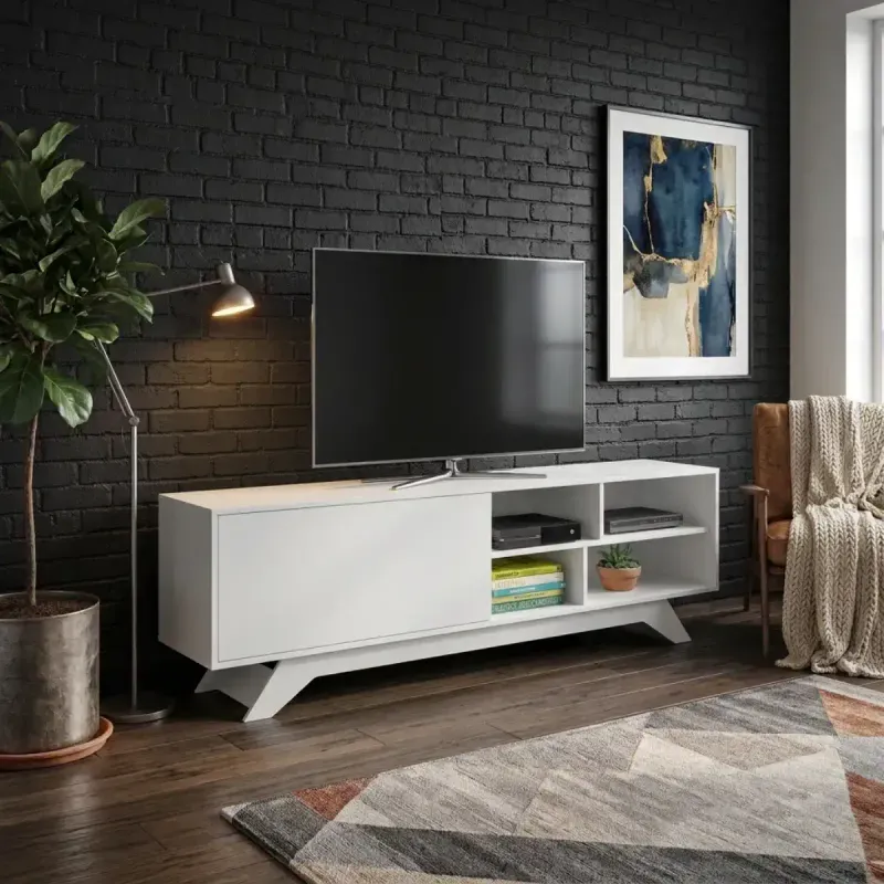 Mesa para TV Bertolini Niagara 65 Pulgadas Blanco