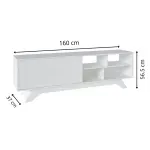 Medidas de un Mueble Mesa para TV Bertolini Niagara 65 Pulgadas Blanco