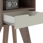 Mesa Auxiliar, Bertolini VIP con 1 Cajón 1 Nicho color Canela Off White