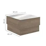 Medidas de Mesa de Centro Moderna Bertolini Parati Mesa Auxiliar para Sala color Canela