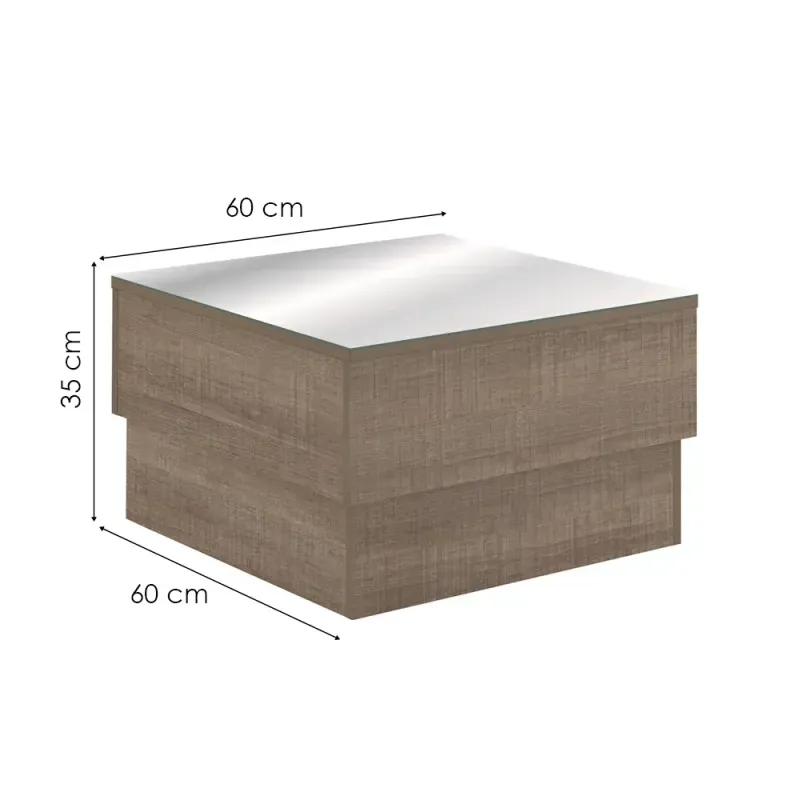 Medidas de Mesa de Centro Moderna Bertolini Parati Mesa Auxiliar para Sala color Canela