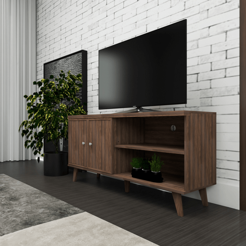 Mesa para TV Bertolini R 631 Hasta 50 Pulgadas con 2 puertas 2 nichos color Imbuia