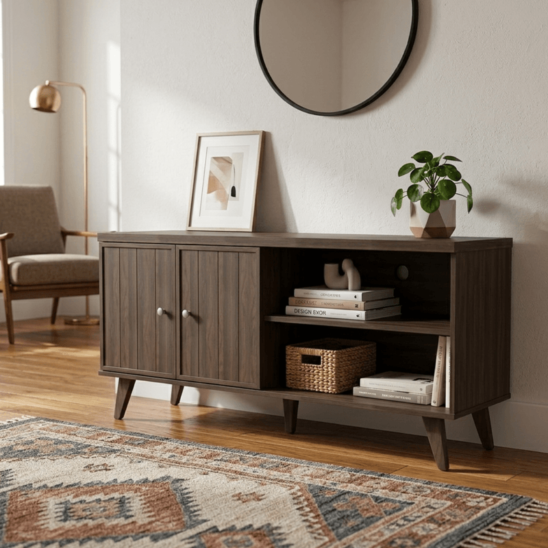 Mueble para TV Bertolini R 631 Hasta 50 Pulgadas con 2 puertas 2 nichos color Imbuia