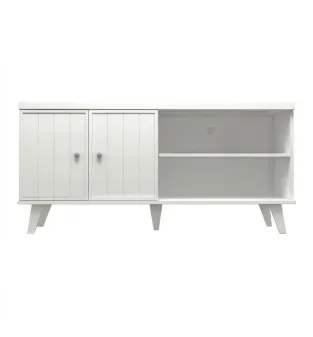 Mesa para TV Bertolini R 631 Hasta 50" con 2 puertas 2 nichos color Blanco