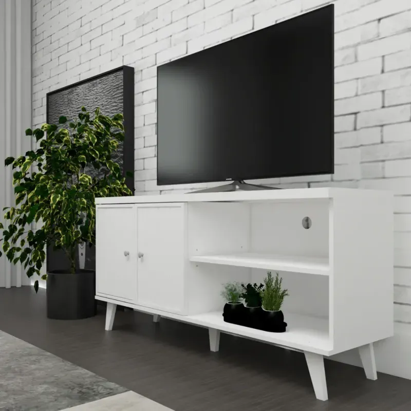 Mesa para TV Bertolini R 631 Hasta 50 Pulgadas con 2 puertas 2 nichos color Imbuia
