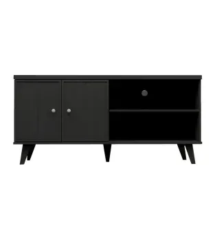 Mesa para TV Bertolini R 631 Hasta 50" con 2 puertas 2 nichos color Negro